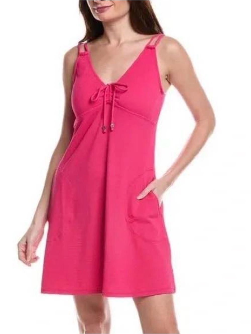 Tommy Bahama Hot Pink V-Neck Swim Cover-Up Dress